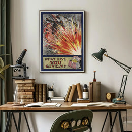 Vintage Explosion Battlefield Illustration: Striking Political or Propaganda Poster