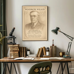 Woodrow Wilson 28th President Sketch Poster Art Print for Home Decor PosterGoat
