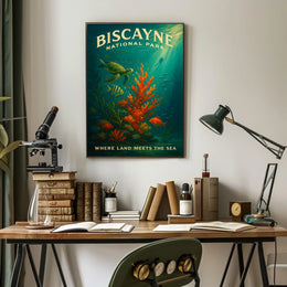 Underwater Scene Marine Life Biscayne National Park Coral Reef Poster