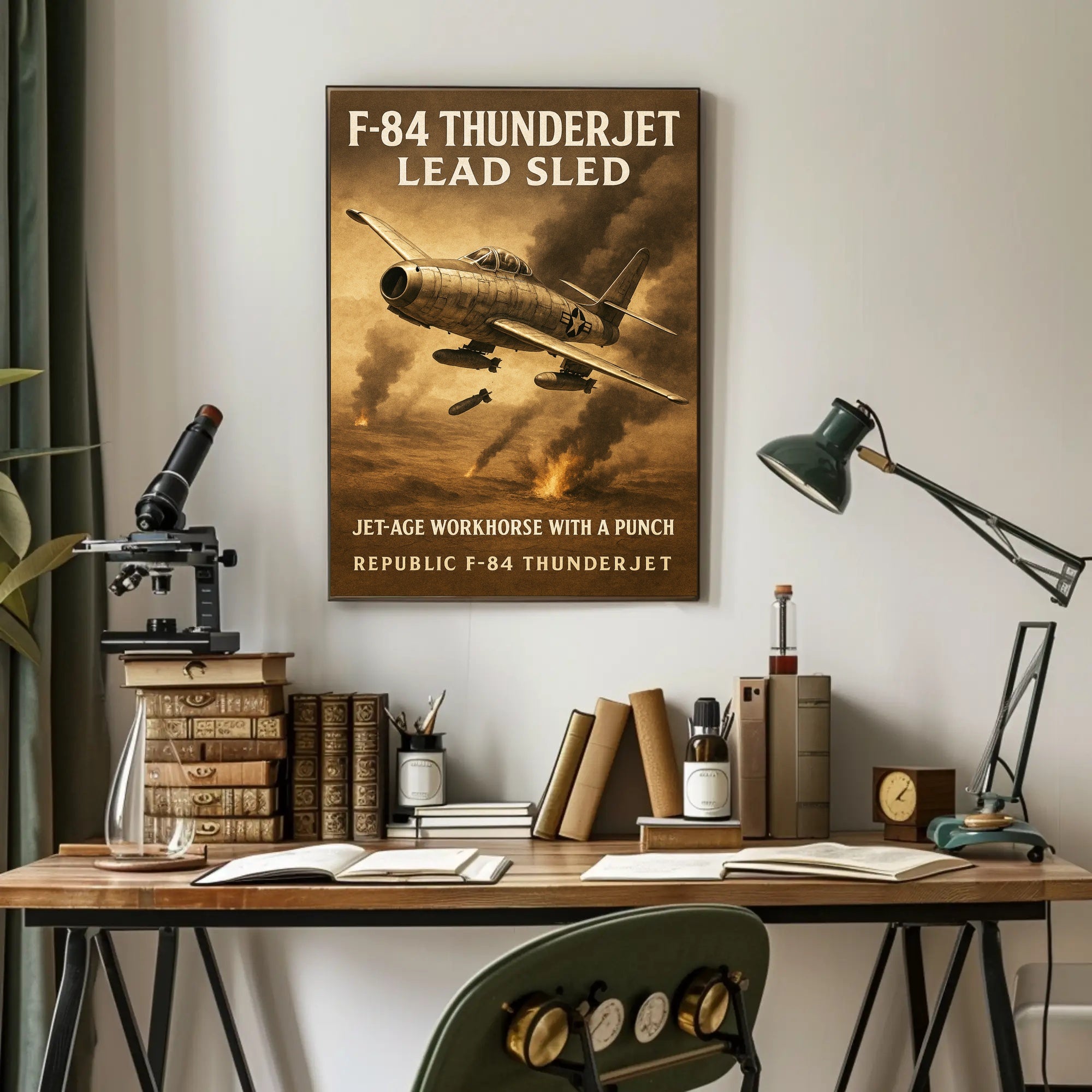F-84 Thunderjet Jet-Age Workhorse Poster PosterGoat