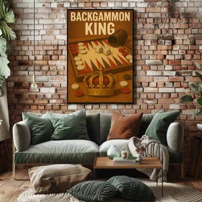 Backgammon King Vintage Poster