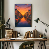 Sunset Over the Canal Poster PosterGoat