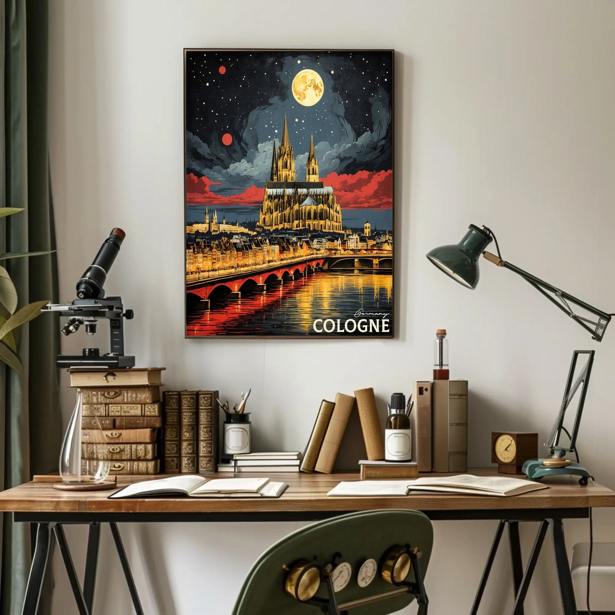 Cologne at Night Poster