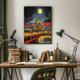 Cologne at Night Poster