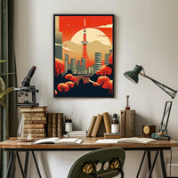 Autumn Skyline: Tokyo Tower at Sunset Poster