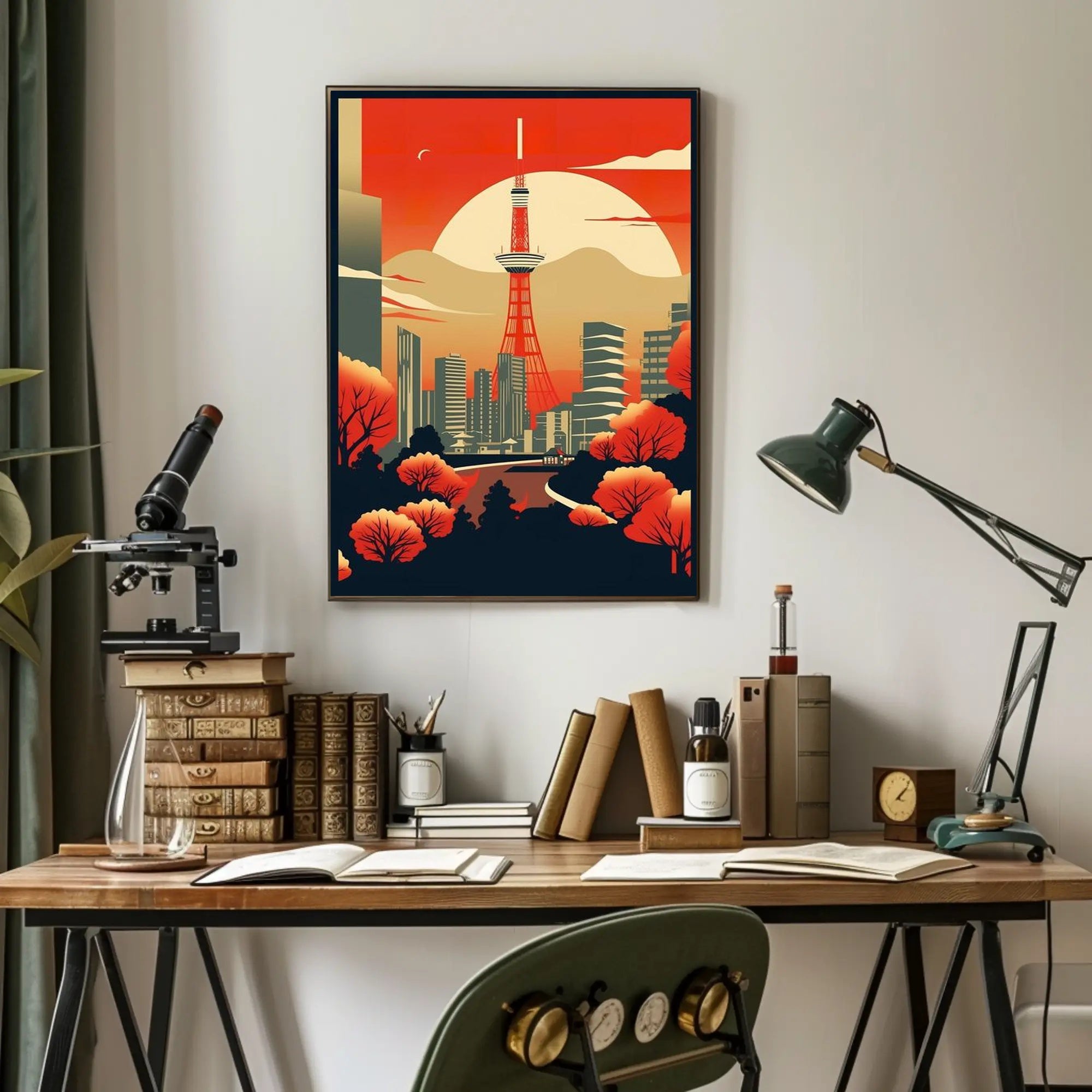 Autumn Skyline: Tokyo Tower at Sunset Poster