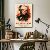 Millard Fillmore watercolor portrait in Historical Poster