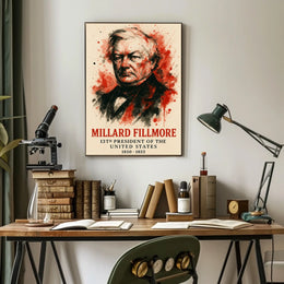 Millard Fillmore watercolor portrait in Historical Poster