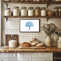 Tranquil Blue Tree Minimalist Art Print