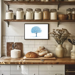 Tranquil Blue Tree Minimalist Art Print