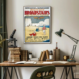 Vintage Broadstairs Seaside Travel Poster for Family Holidays PosterGoat