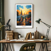 Bangkok Cityscape Art Poster - Urban or Cityscape Poster PosterGoat
