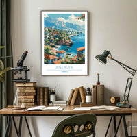 Scenic Antalya Coastal Cityscape Travel Poster