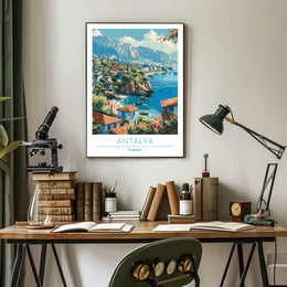 Scenic Antalya Coastal Cityscape Travel Poster