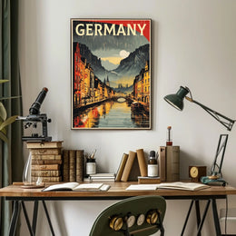 Germany Scenic Rainy Cityscape Poster