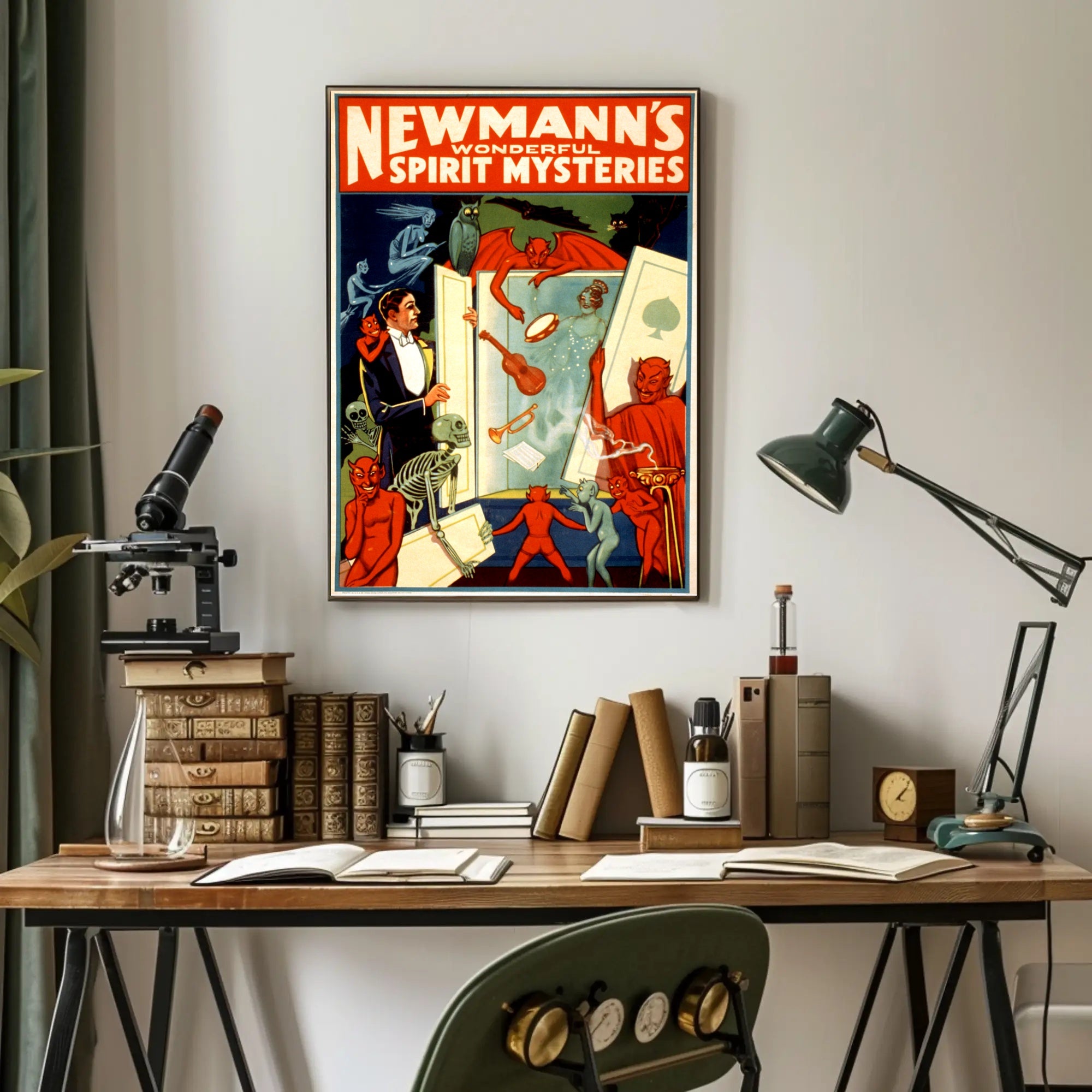 Vintage Magic Show Poster with Mysterious Supernatural Theme Poster