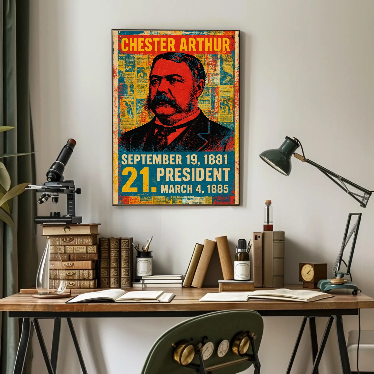 Chester A. Arthur 21st President of the United States Street Art Mashup Poster