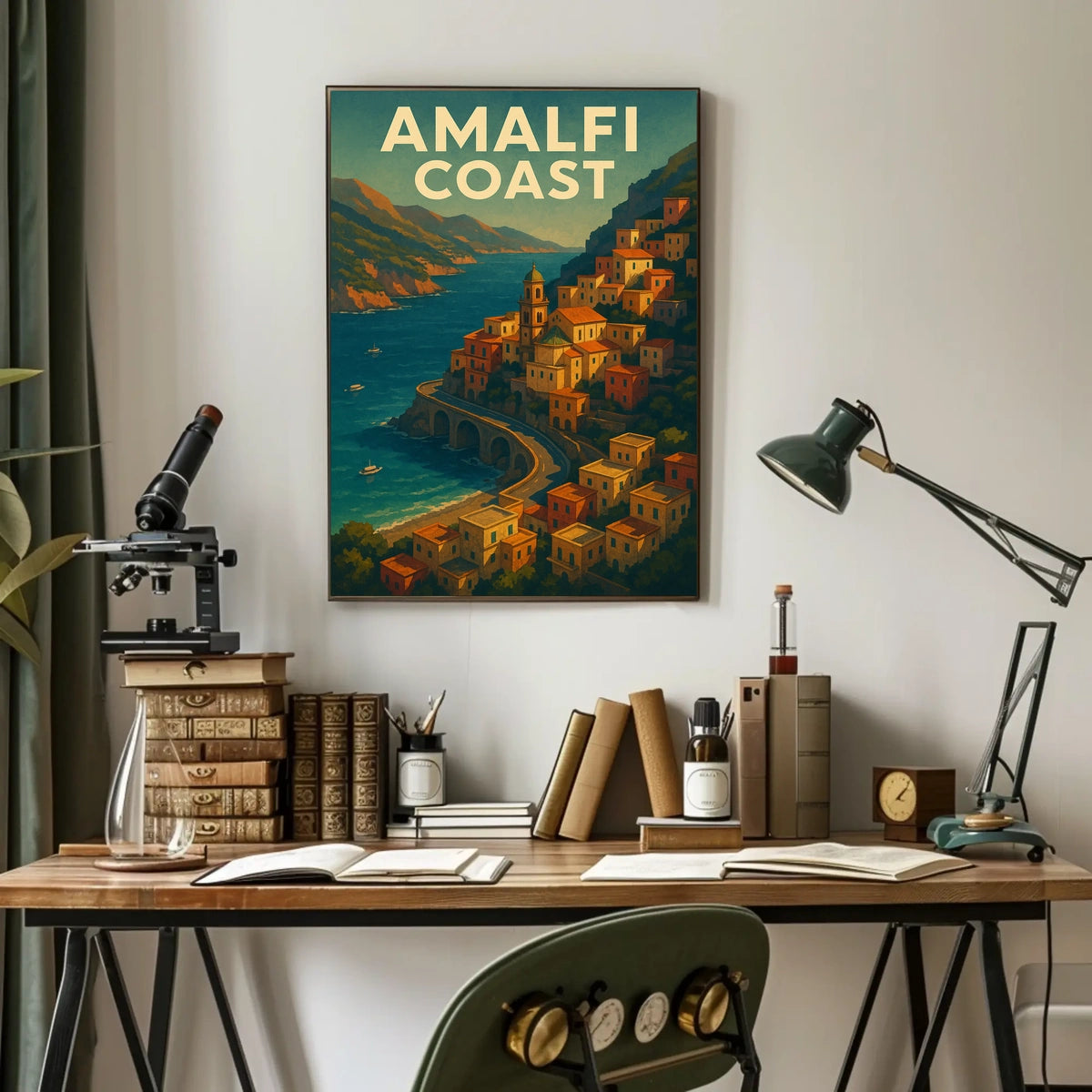 Amalfi Coast Poster 18x24 Wall Art for Coastal Decor Home