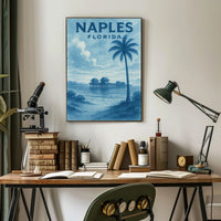 Naples Florida Poster Wall Art Coastal Beach Vibes 18x24
