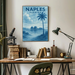 Naples Florida Poster Wall Art Coastal Beach Vibes 18x24