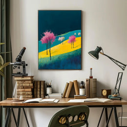 Spring Landscape Poster Vibrant Colorful Modern Print
