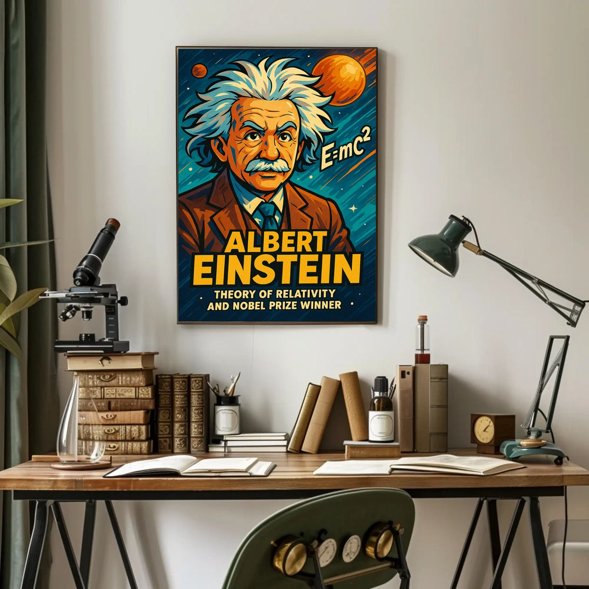 Albert Einstein Relativity Vintage Scholar Poster