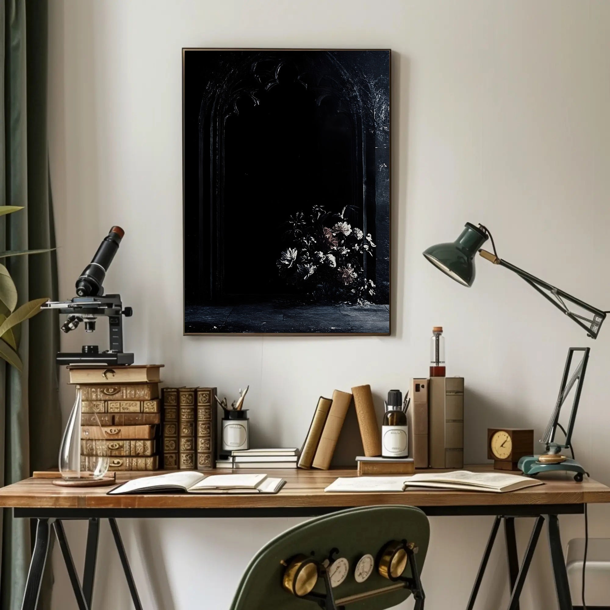 Mysterious Gothic Floral Archway Art Poster - Abstract or Artistic Poster PosterGoat