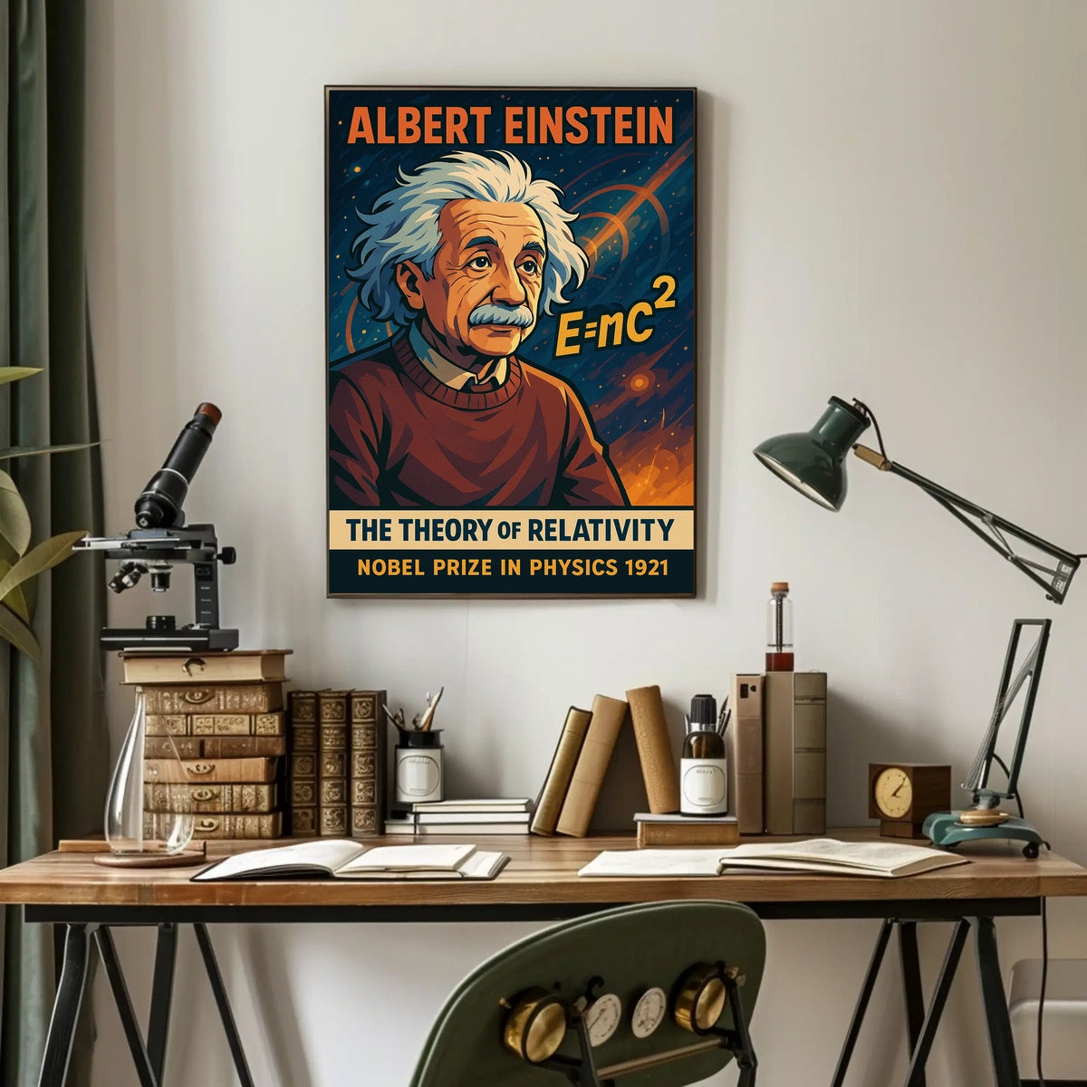 Einstein Relativity Scenic Wanderlust Poster