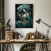 Enchantress And Dragon Poster