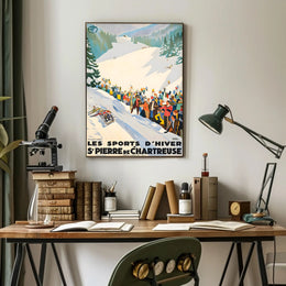 Winter Sports at St. Pierre de Chartreuse Poster PosterGoat