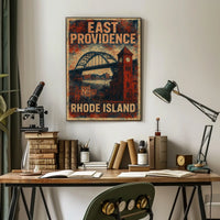 East Providence Rhode Island Vintage Travel Souvenir Poster