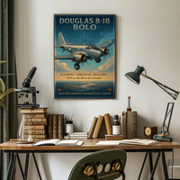 Douglas B18 Bolo Vintage Aircraft Poster Print
