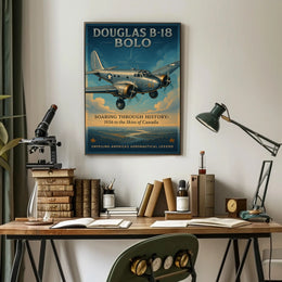 Douglas B18 Bolo Vintage Aircraft Poster Print