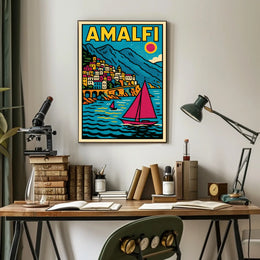 Amalfi Coast Vibrance Poster Wall Art for Coastal Decor
