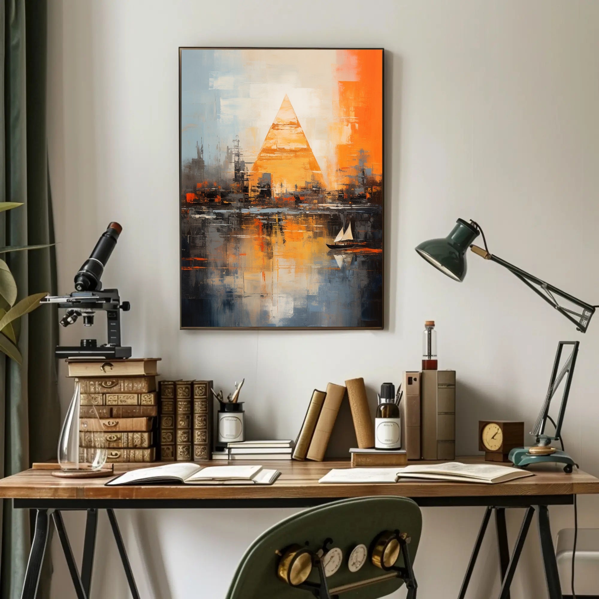 Abstract Cityscape With Pyramid Abstract Poster