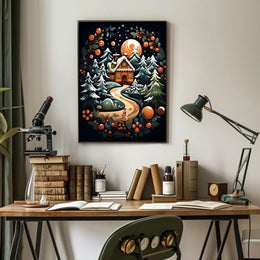 Winter Wonderland Cottage Poster