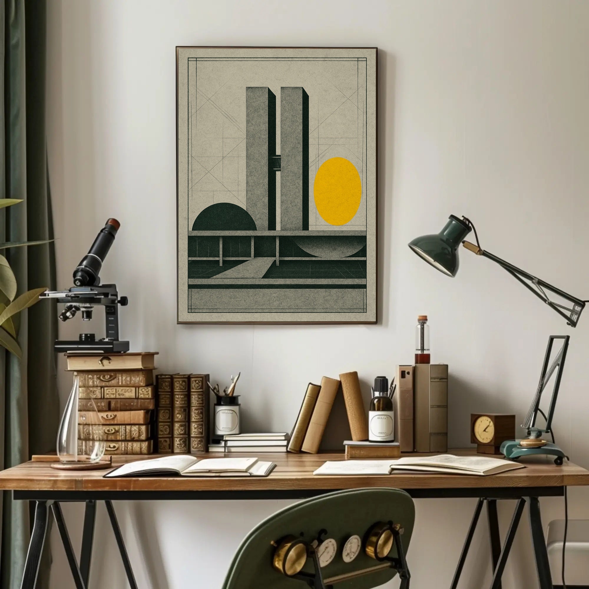 Modernist Architectural Blueprint Illustration Urban or Cityscape Poster