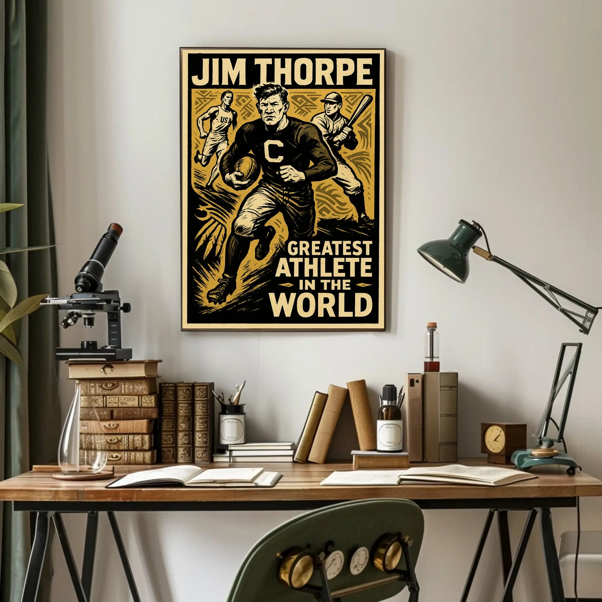 Jim Thorpe Legendary Athlete Tribute Poster