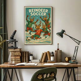 Reindeer Soccer Poster