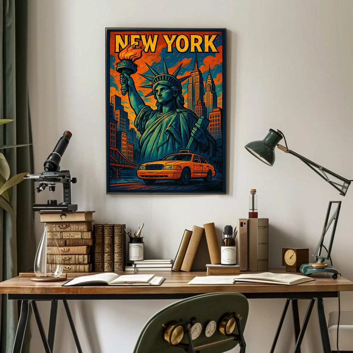 New York Vibes Poster Cityscape Wall Art Print 18x24