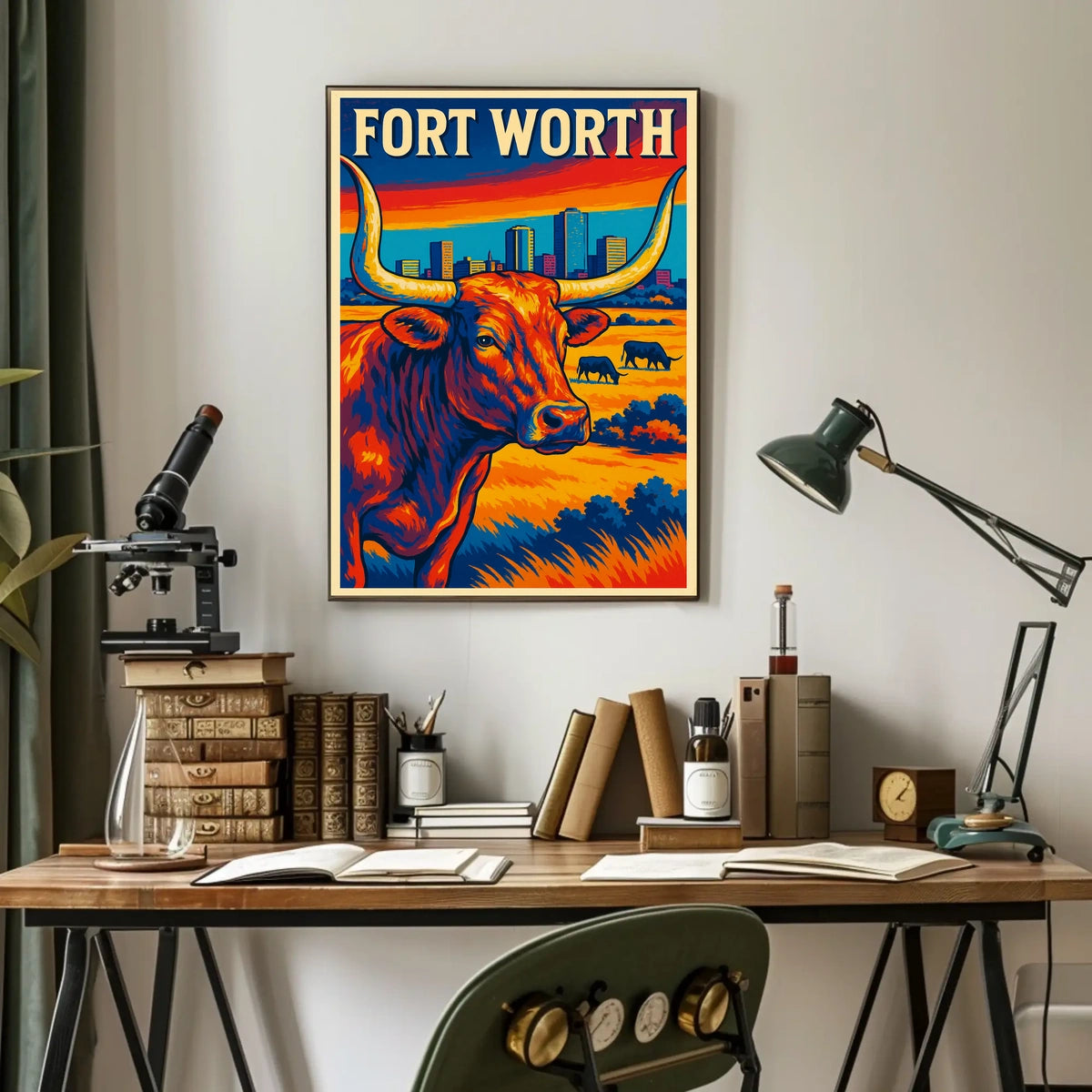 Fort Worth Vibrant Cityscape Poster