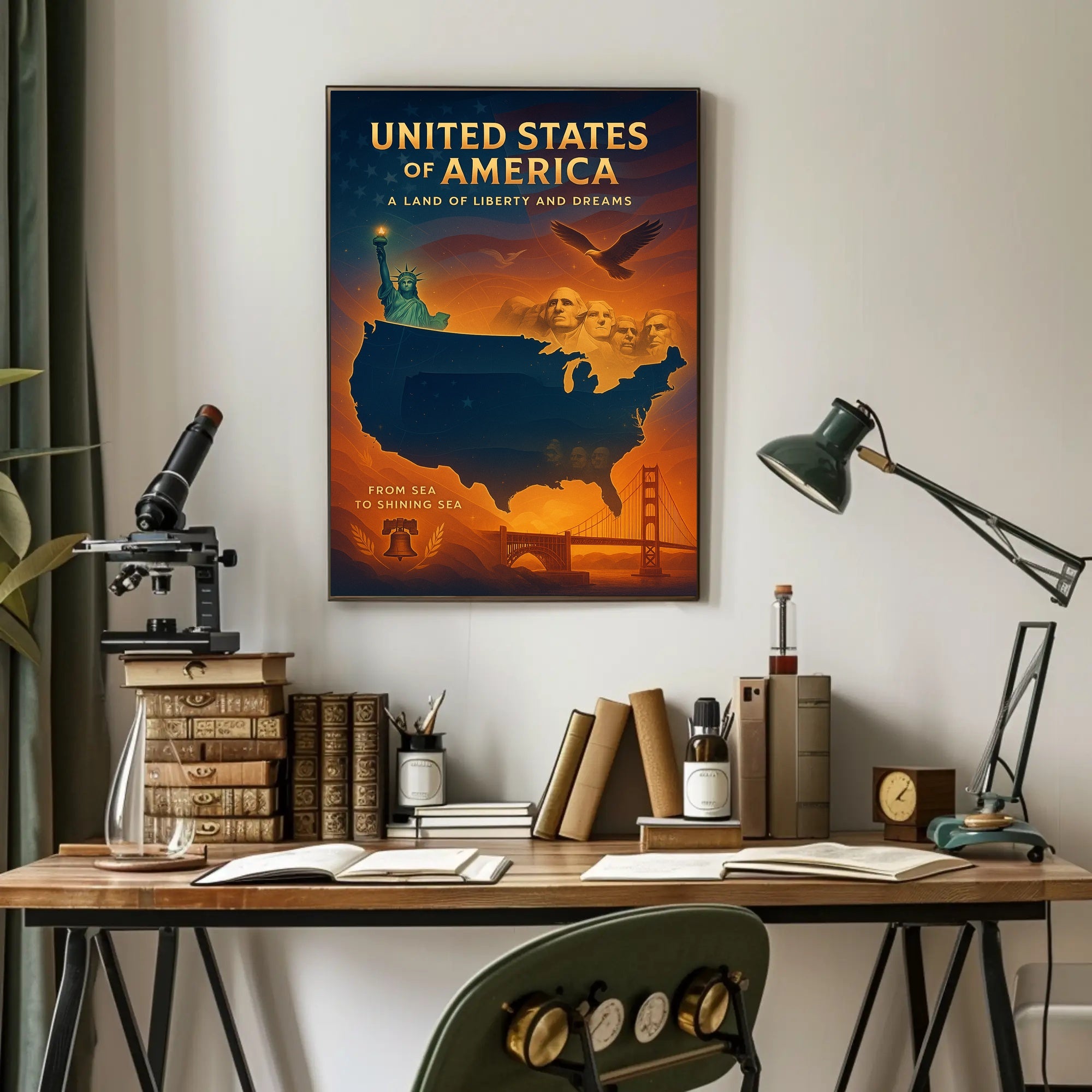 United States of America A Land of Liberty and Dreams Poster PosterGoat
