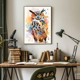 Vibrant Owl Art Poster