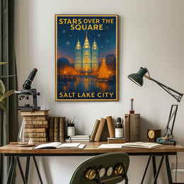 Stars Over The Square Salt Lake City Poster