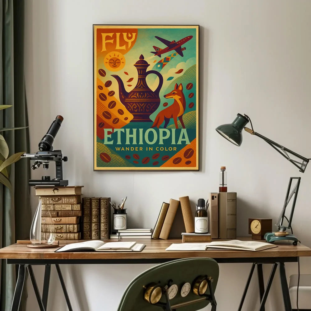 Ethiopian Cultural Journey Vintage Travel Poster PosterGoat