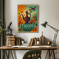 Ethiopian Cultural Journey Vintage Travel Poster PosterGoat