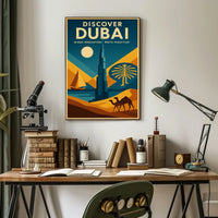 Dubai Skyline Poster Travel Art Lovers Iconic Fusion