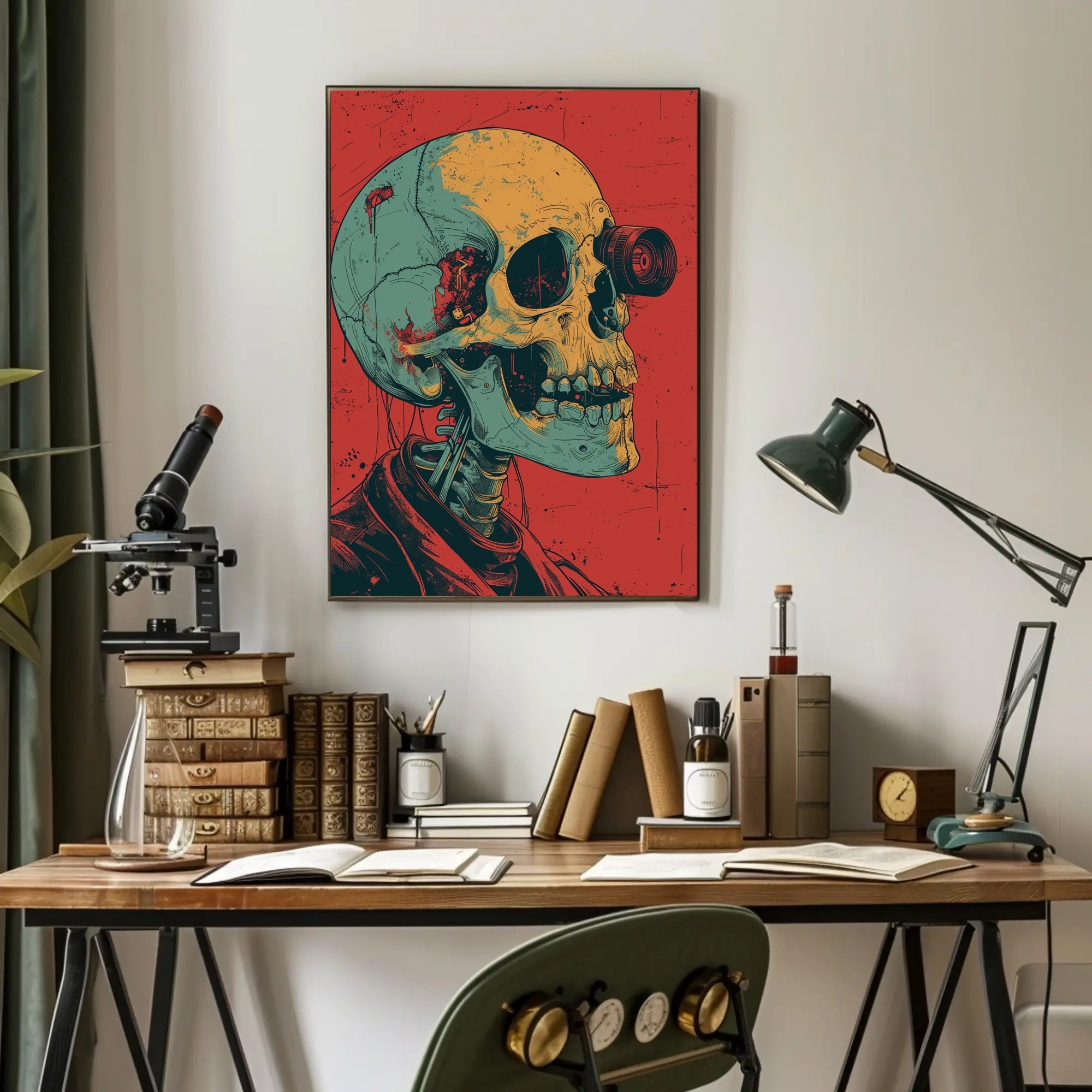 Cybernetic Skull Art Poster PosterGoat