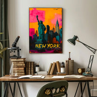 Statue of Liberty Pop Art Urban Cityscape Poster