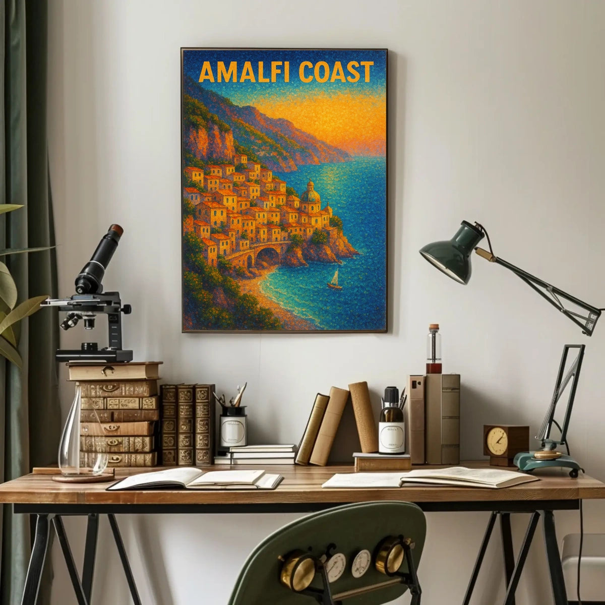 Amalfi Coast Poster 18x24 Coastal Wall Art Travel Decor